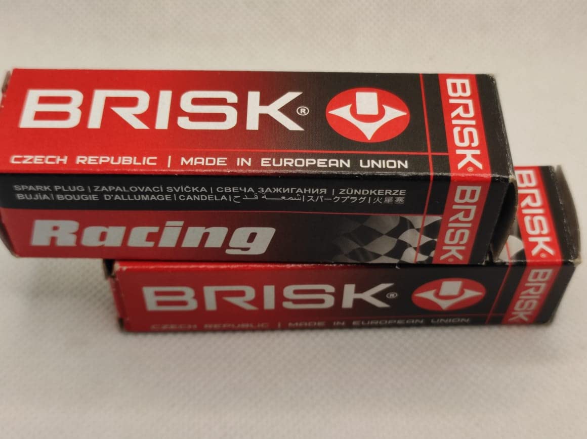 BRISK Silver Racing Spark Plug Kit for Kawasaki Ninja 400 (Twin