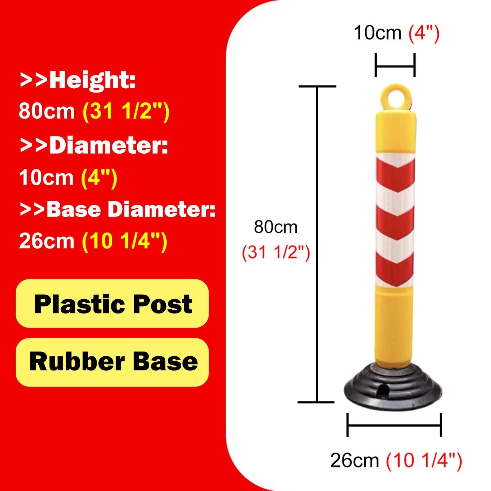 Générique Borne de sécurité Amovible et Flexible Robuste, Balise de sécurité pour la signalisation routière des allées et des parkings, barrière résistante aux Chocs (Style D)