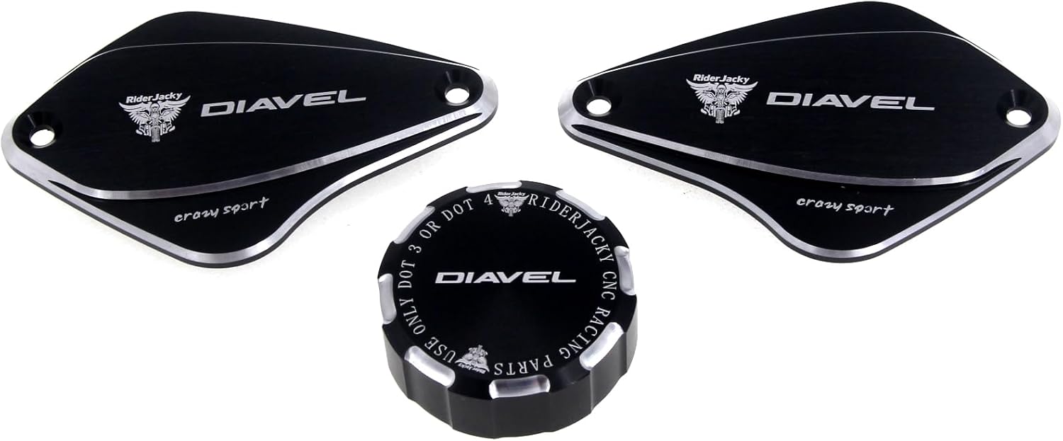 For Ducati Diavel 2011-2019...2012 2013 2014 2015 2016 2017 2018 Motorcycle Front Brake Clutch & Rear Brakes Cylinder Fluid Reservoir Cover Oil Cap (Black)