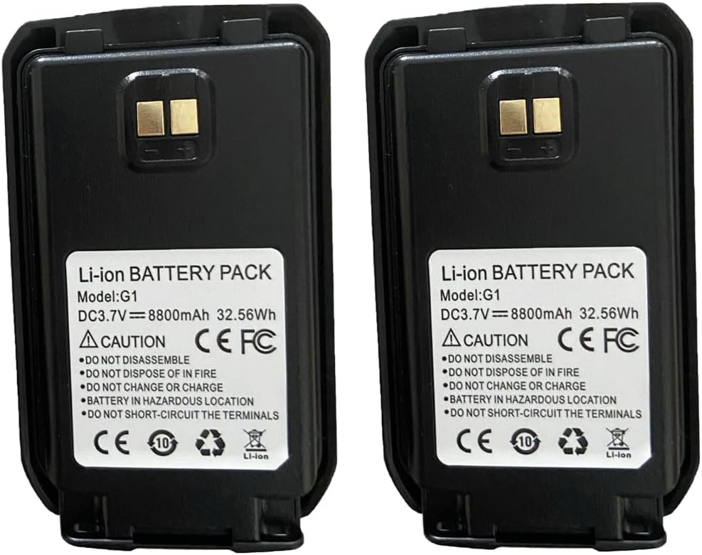 2-Pack 8800 mAh 3.7V Li-ion Battery Pack for Global-PTT PoC Radios (K300)