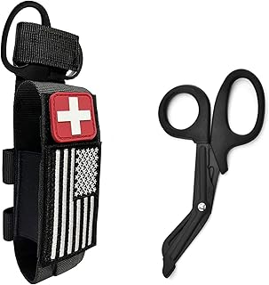 Upgrade Lasr Cut Design Tourniquet Pouch & Trauma Medical Shear Flashlight Pouch Holder - VIIDOO