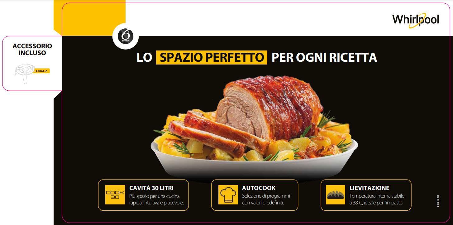 Whirlpool MWP 303 SB forno a Microonde Cook 30 + Grill, 30 litri, Grigio, con griglia alta