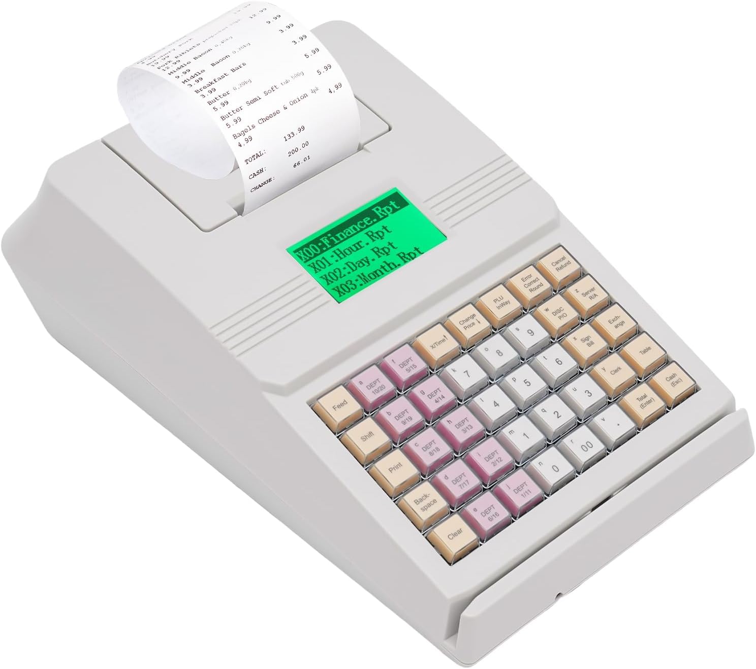 Registratore di Cassa Elettronico per Piccole Imprese, Doppio Display, Scanner Integrato, Stampante Termica Veloce, Soluzione di Cassa Semplice per Negozi E Ristoranti.