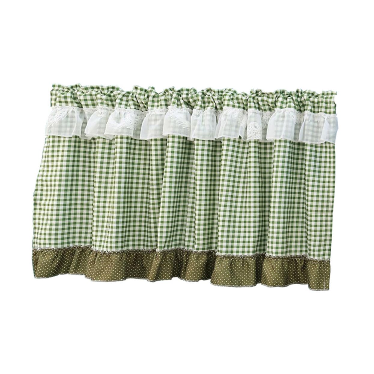 Cortina corta para ventana pequeña de cocina tela cómoda de cuadros y flores
