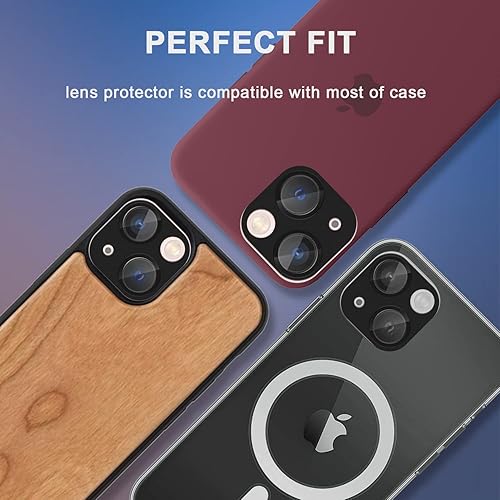 Miniatura 6 de Orzero - Protector de lente de cámara compatible con iPhone 13iPhone 13 Mini, protector de cristal de metal de alta calidad, fuerte adherencia, HD,