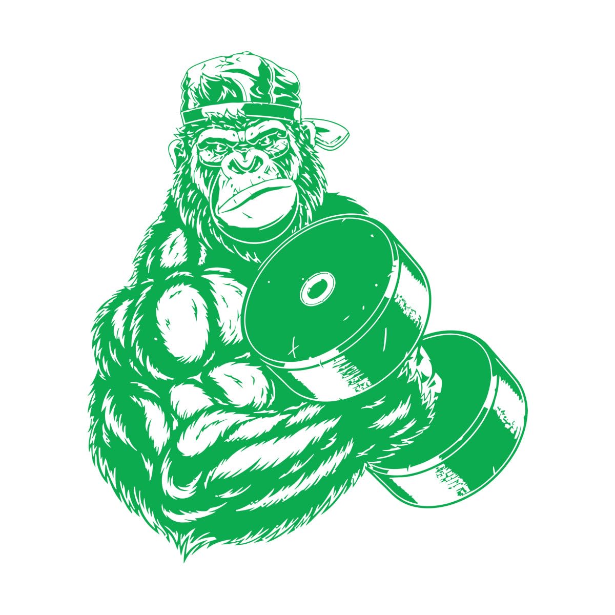 Lzhouting Wall Stickers 0667 Cool Gorilla Gym Wall Sticker Vinyl Fitness Decal Sign Workout Art Motivation Dumbbell Show Strength Home Decor Room Poster Extra Large - 89X104cm
