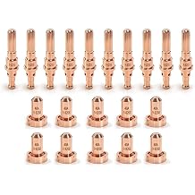 Plasma electrode and nozzle compatible with Thermal Dynamics SL60/SL100 Plasma Cutting Torch Consumables 9-8208 40A + 9-8215 20pk