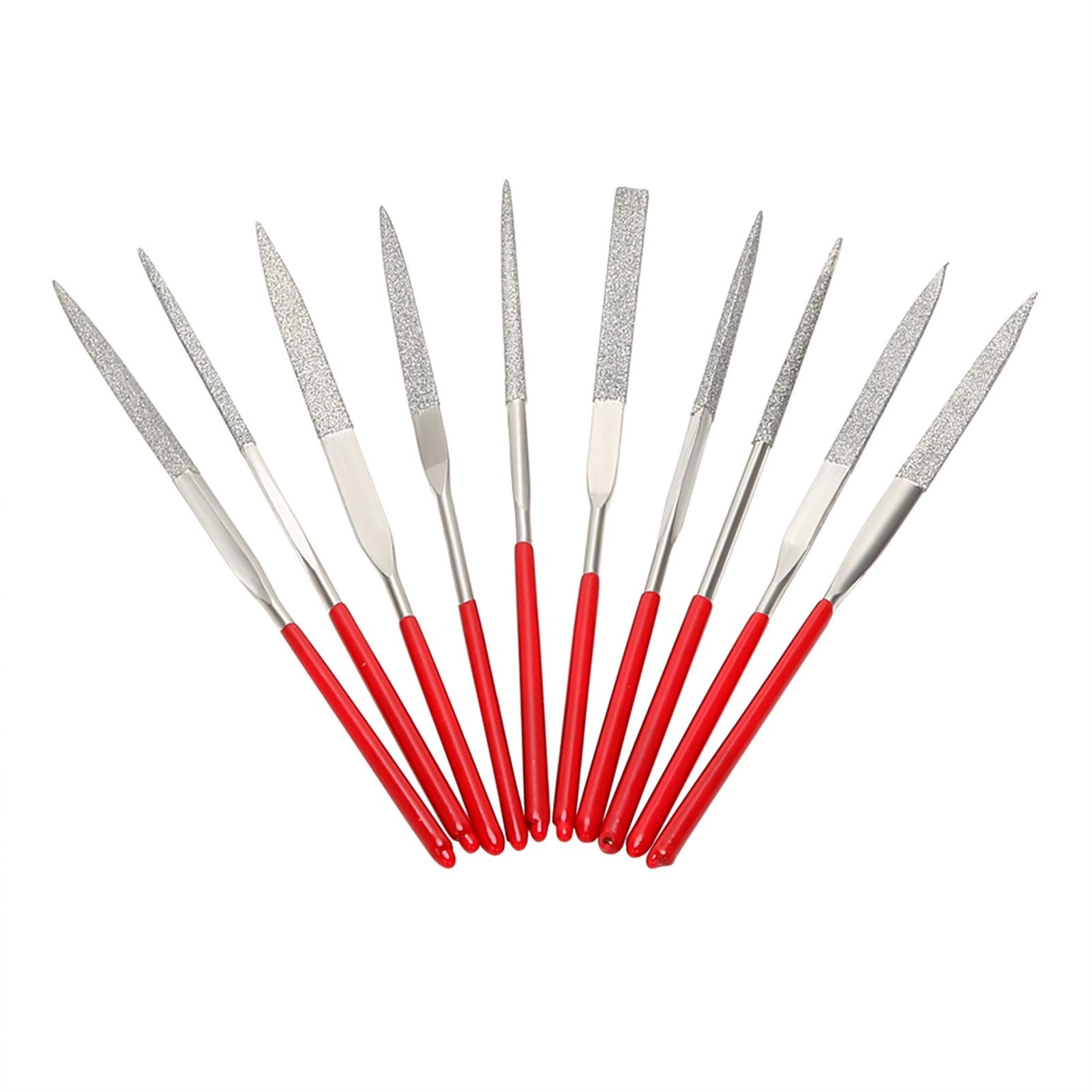 Juego de limas, juego de limas de metal, 140 mm, 10 piezas, juego de limas de aguja de diamante, herramienta manual for gemas de vidrio cerámico, pasatiempos y manualidades, lima resistente