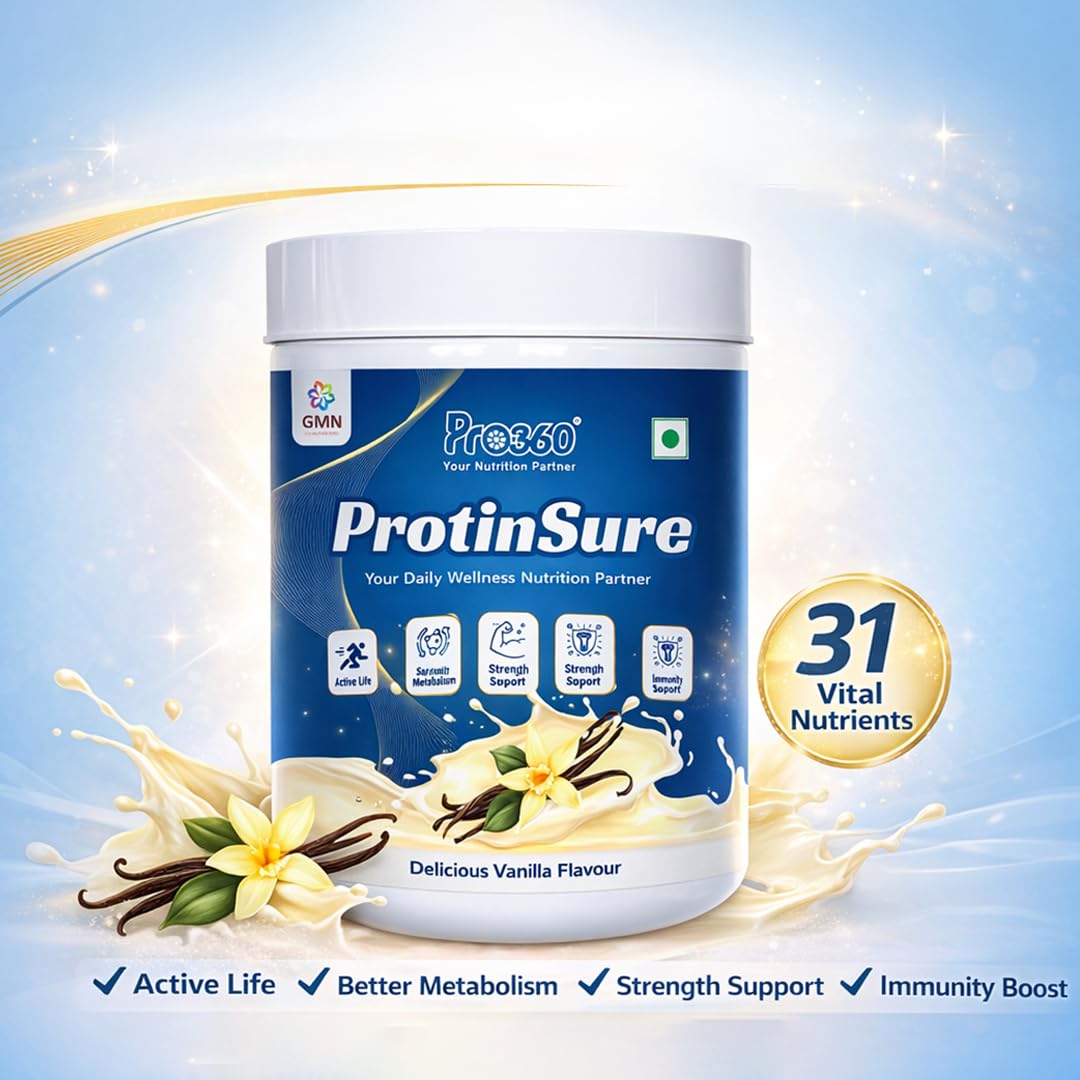 Pro360 ProtinSure Protein Powder Nutritional Supplement for Daily Wellness for Men and Women - Vanilla flavour 400g — Amazon image 2