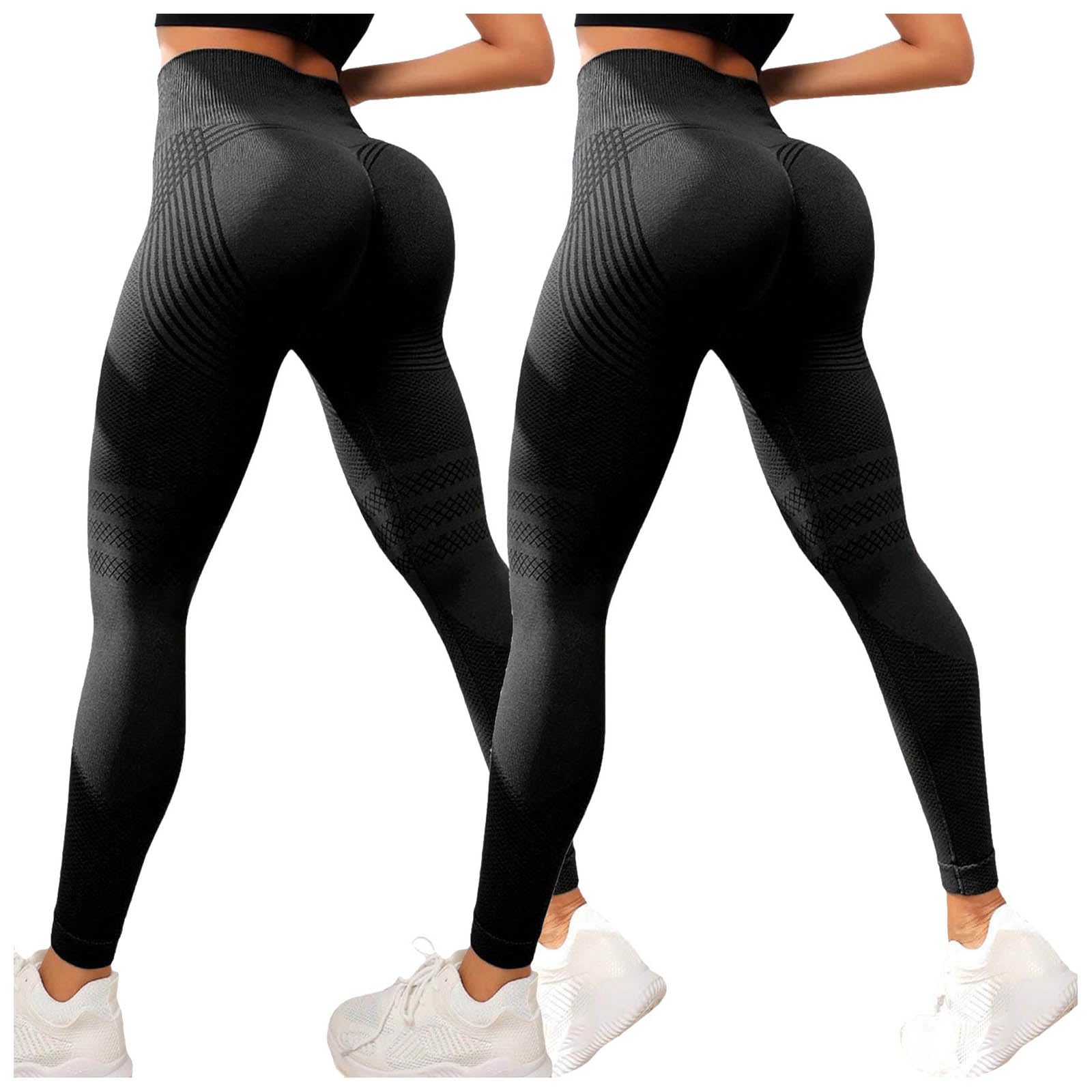 Luveon 2 x 3D Anti-Cellulite Leggings Women's Original High Waist Push Up Slimming Seamless Leggings Slimming Cellulite Compression Sports Trousers Printed Opaque Yoga Fitness Sculpting