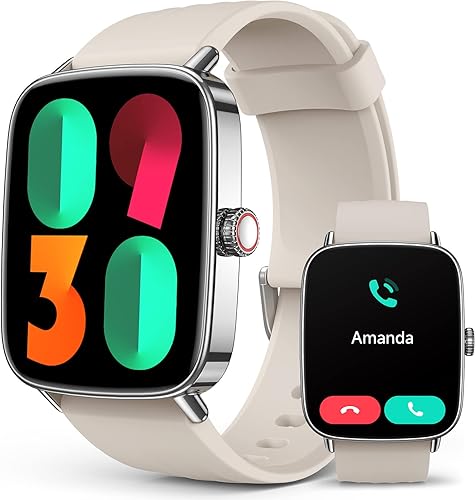 SOUYIE 2025 Relojes inteligentes para mujeres y hombres, reloj inteligente de voz AI de 1.85", monitor de frecuencia cardíaca 24/7, monitor de