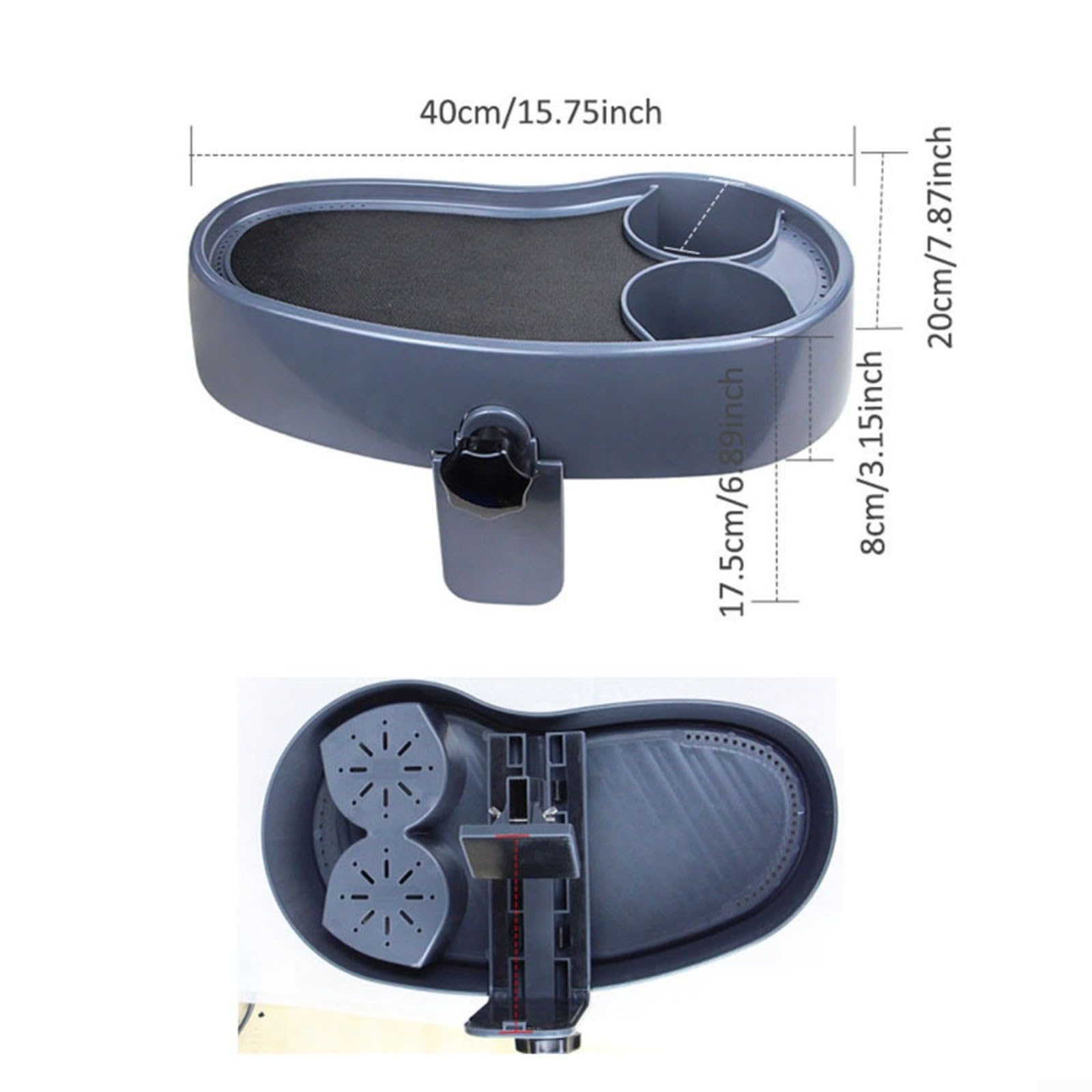 Taca do wanny spa, regulowana taca na wannę z uchwytami na napoje, antypoślizgowa, do powierzchni z tworzywa ABS, boczny pojemnik do relaksu przy basenie, 40 cm, czarna