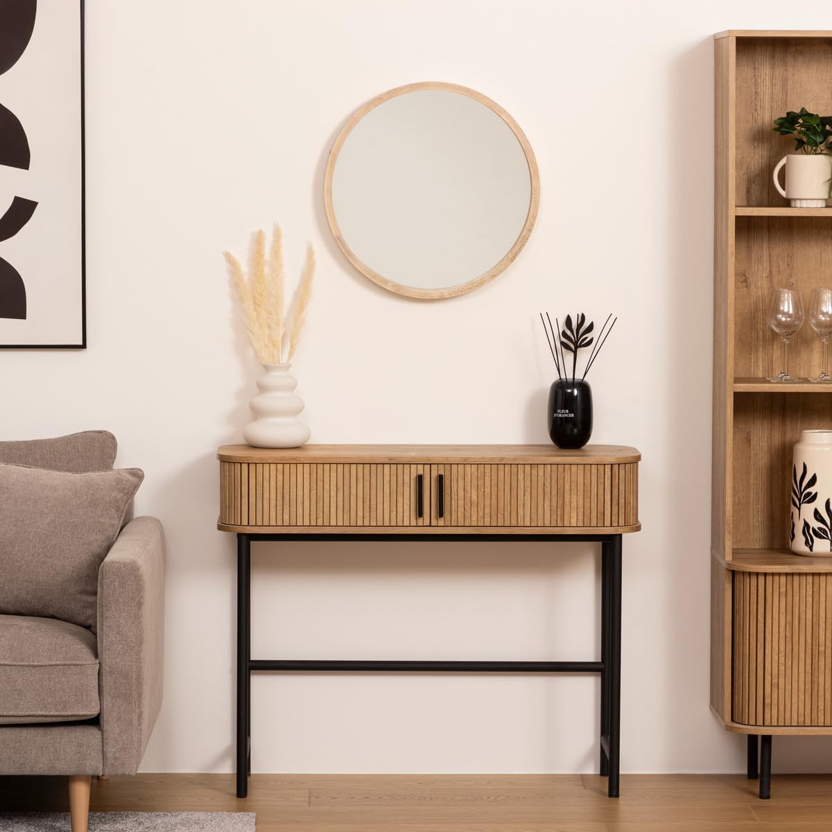 Teak houten spiegel - Wandspiegel - 60 x 80 x 7 cm