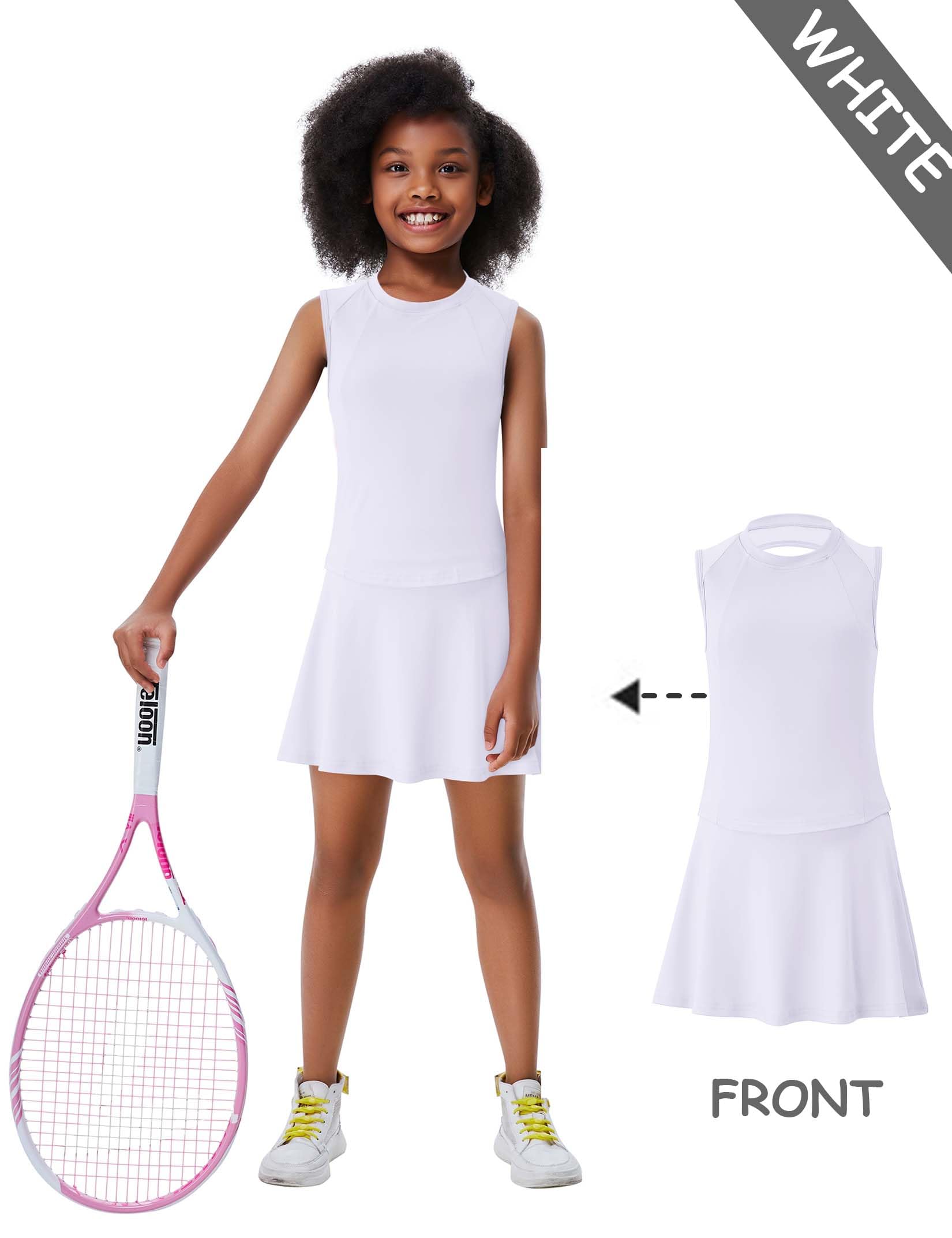 Tennis- und Golf-Outfit für Mädchen, ärmelloses Tanktop und Skorts, Sportrock, Kleid mit Shorts, 4–12 Jahre