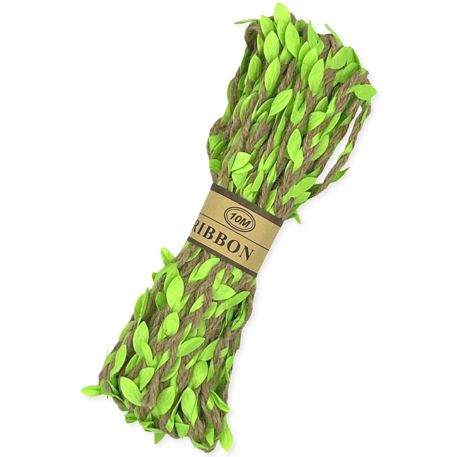 Samvardhan 10m Leaf Rope Natural Hessian Jute Twine Rope Burlap Ribbon DIY Craft Vintage for Home Wedding Party Decor (Green) — Amazon image 8