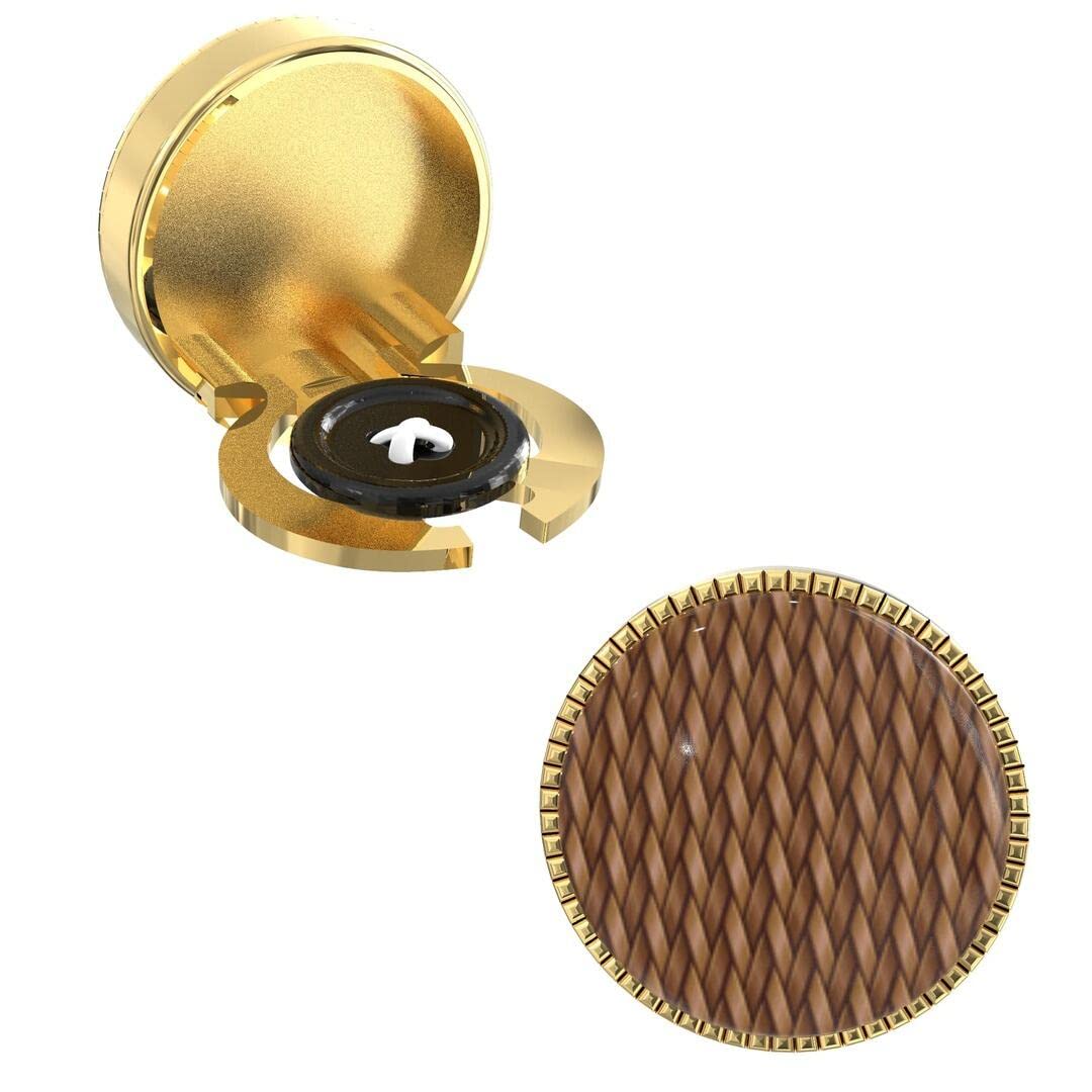 – Snap-on Shirt Button Cover Cufflinks Set for Men - Woven Patterns Style-image-38