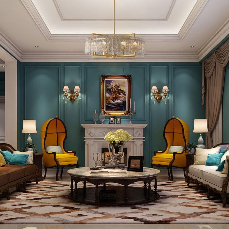 26 in. Gold Modern Drum Crystal Chandelier 6-Light Glam Dimmable Pendant Light Kitchen Island with Frosted Glass for Dining Room Gold Chandelier