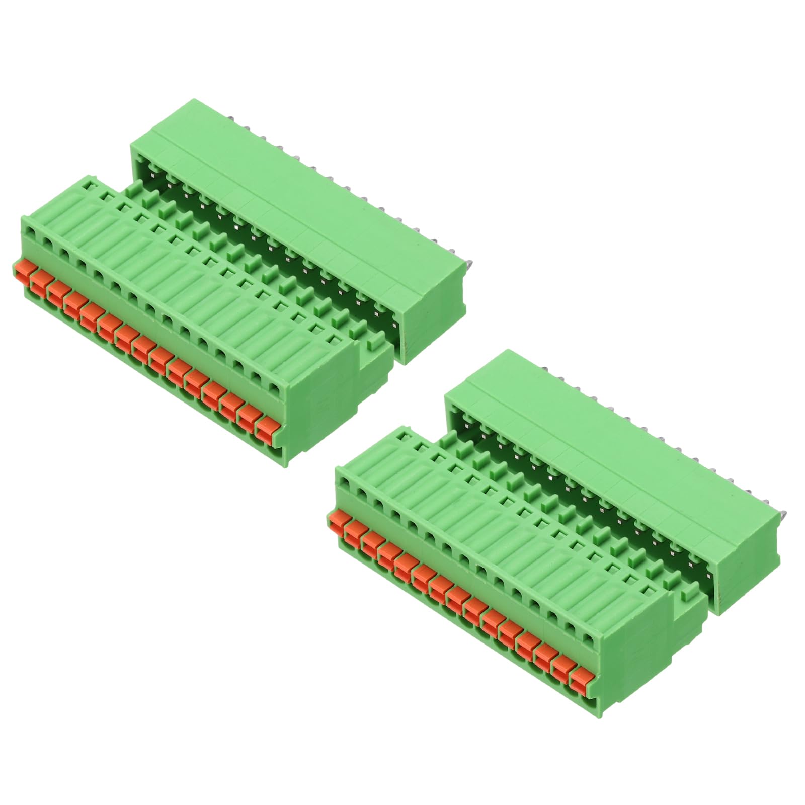 sourcing map 2set 2.5mm 0.1" Pitch PCB Terminal Block Connector 15 Pin