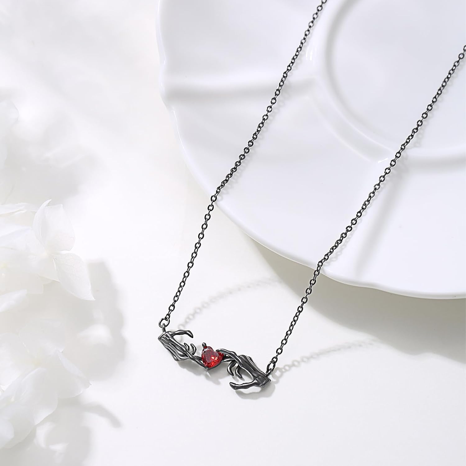 Skull Necklace 925 Sterling Silver Gothic Skull Pendant Necklace Gothic Jewelry Halloween Jewelry Gifts for Women Men - Image 3