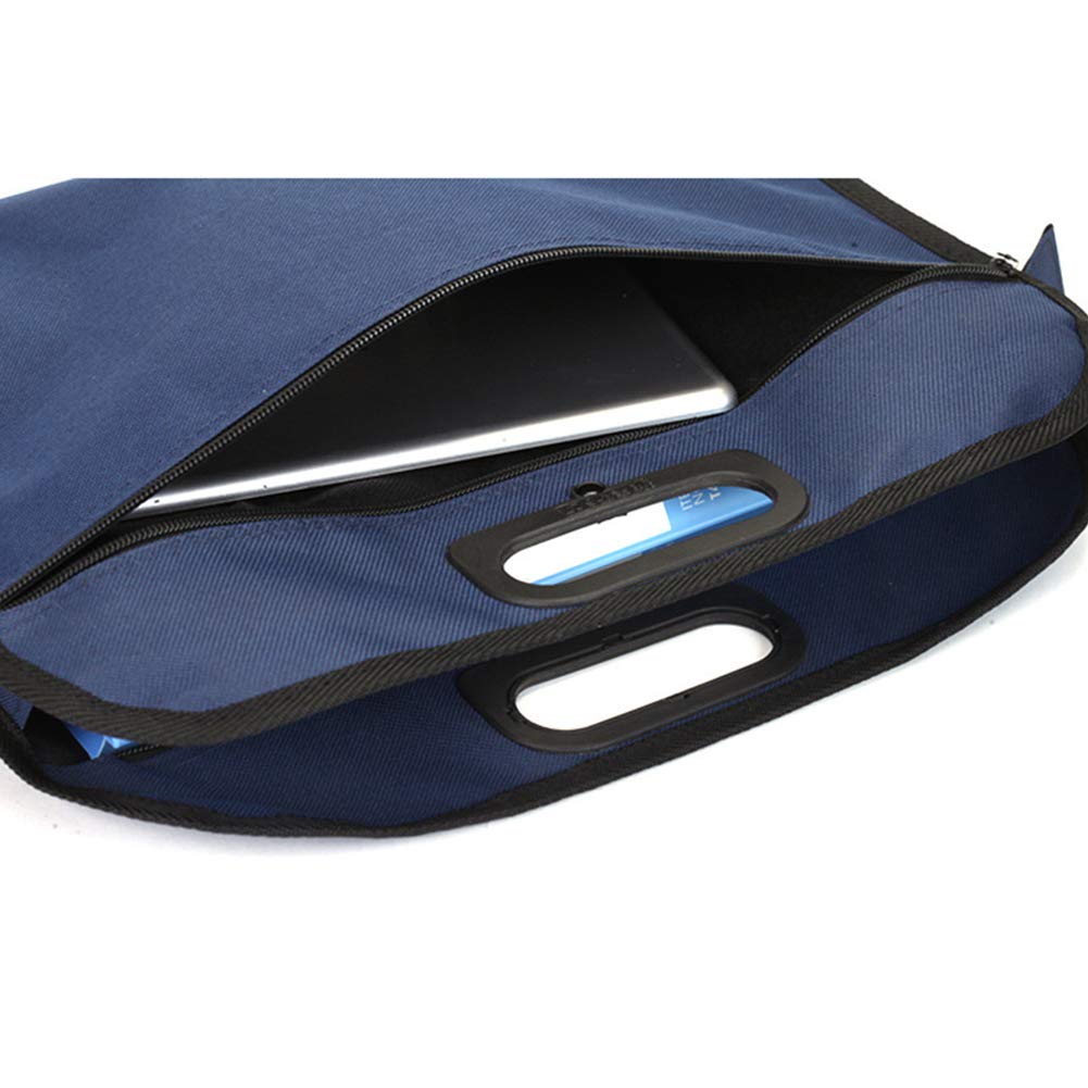 Borsa portadocumenti A4 blu con maniglia e chiusura lampo