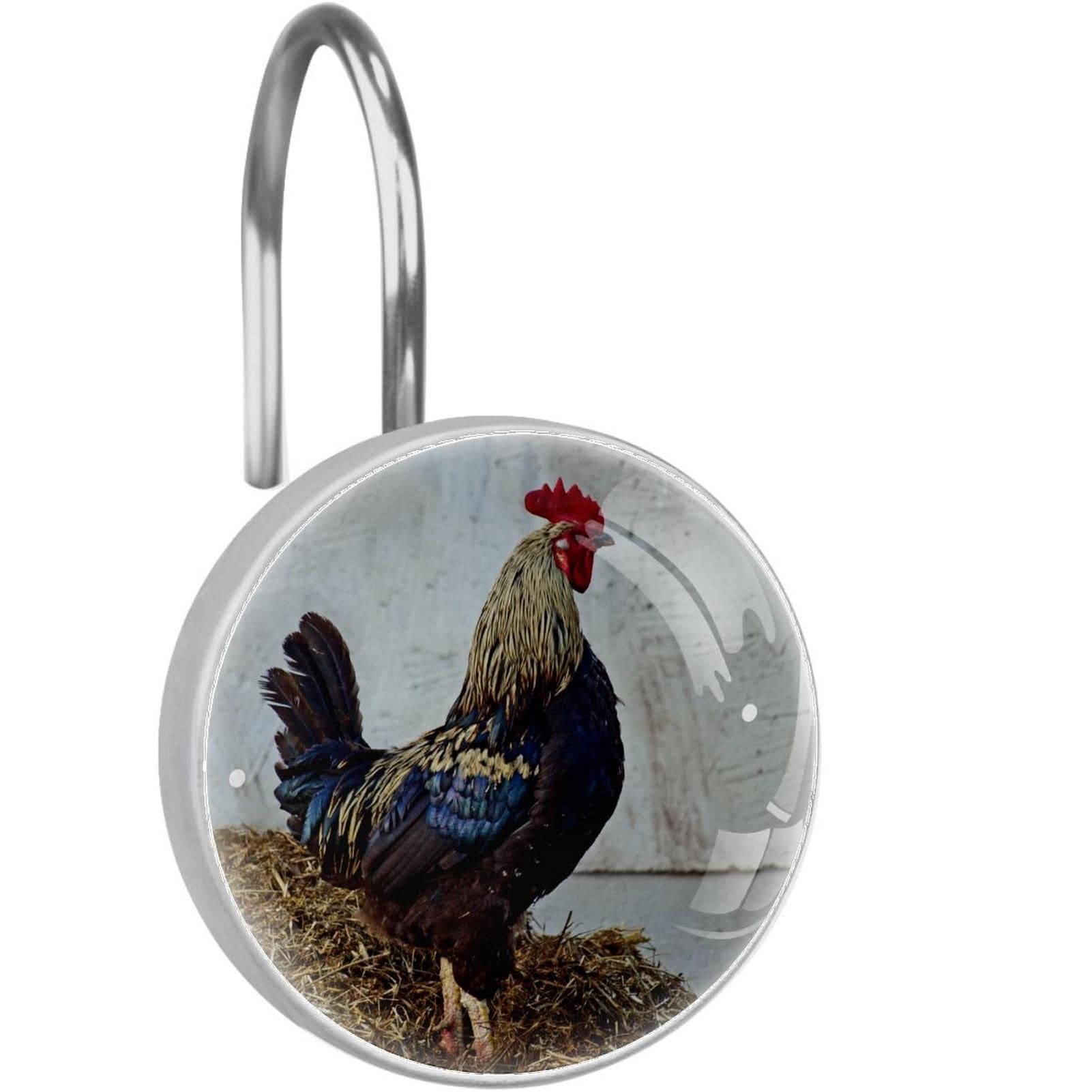 Crochets rideau de douche poule en acier inoxydable contre la rouille