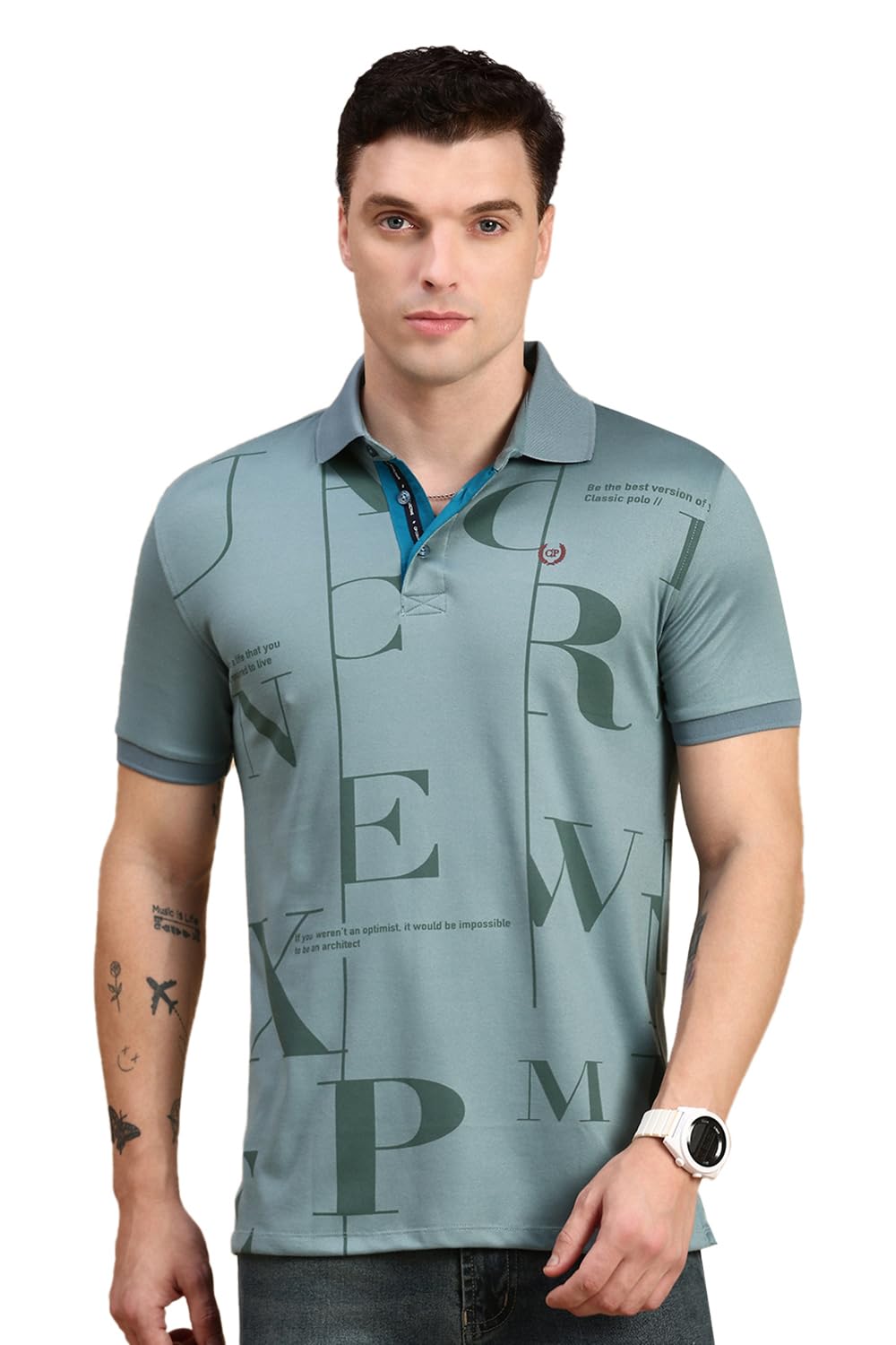 classic polo Men's Half Sleeve Polo Neck Slim Fit Printed T-Shirt-picture-0