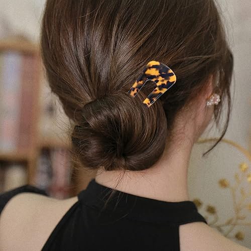 Miniatura 5 de Horquillas francesas para el cabello, con forma de U, 2 puntas de acetato para mujer, accesorios de peinado, paquete de 2