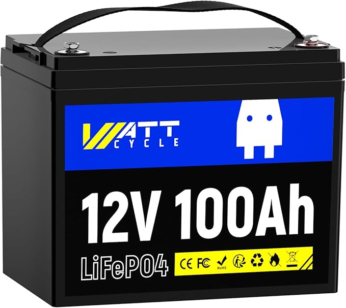 Lithium Batterie 12V 100AH Lifepo4 - Mit Bluetooth, 8000+ Zyklen, Für Wohnmobil & Solar