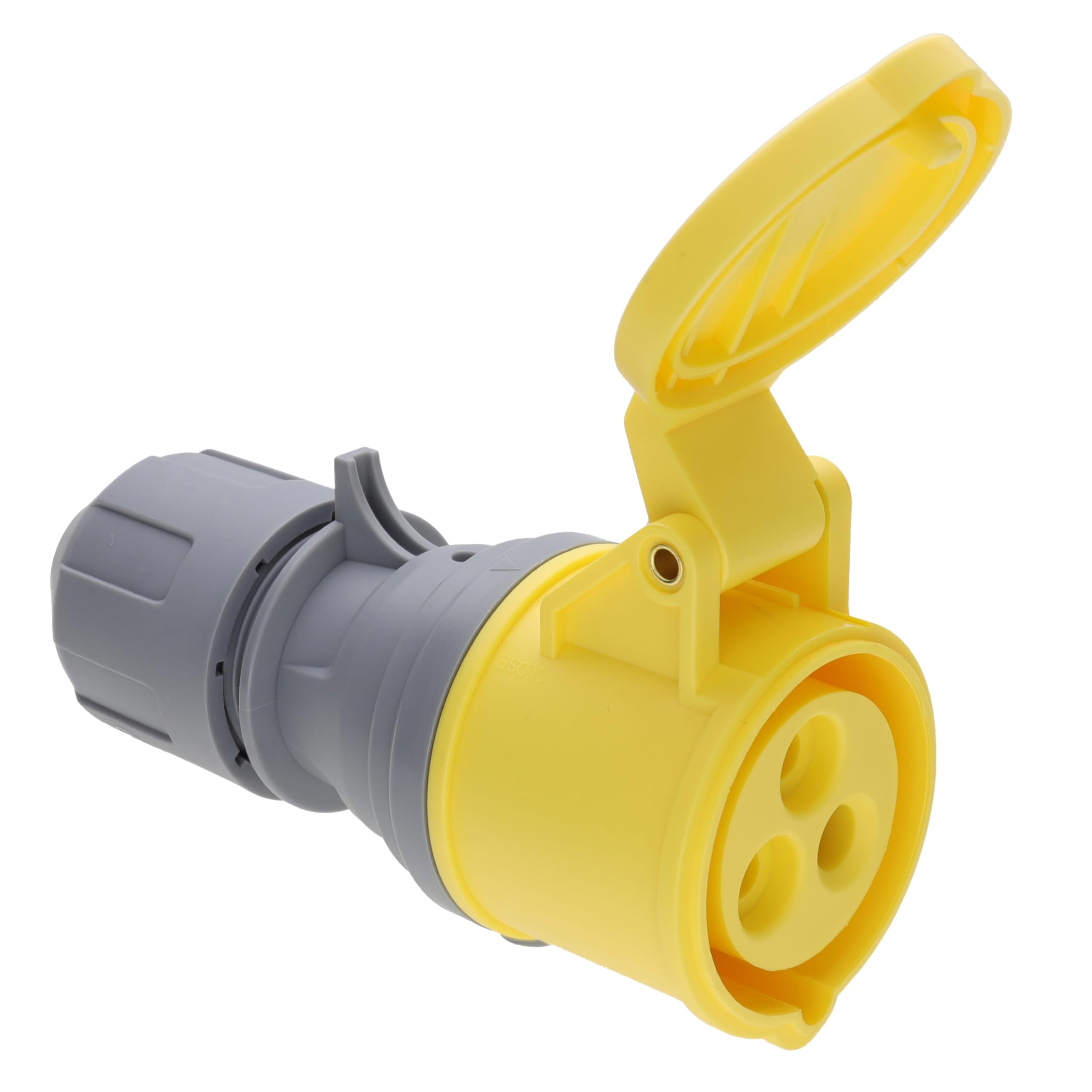 kenable PRO Rewireable Industrial Power Socket 110V 16A Yellow IP44 2P+E Splash Proof Coupler for Workshop Construction Site Heavy Duty 16 Amp Connector — image 1