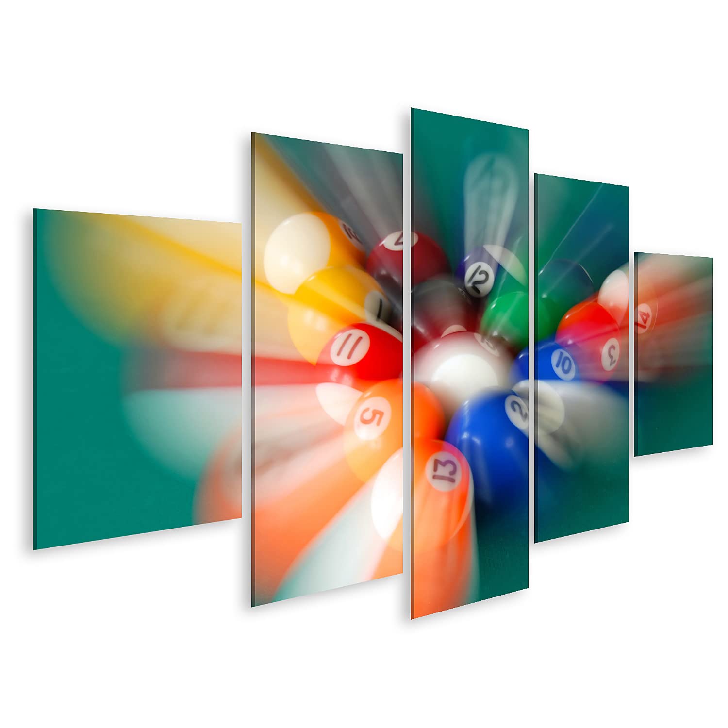 Tableau Sur Toile - Boules De Billard Sur Table - Décoration Murale Salon, Bar, Salle De Jeux - 170x80 Cm - 10