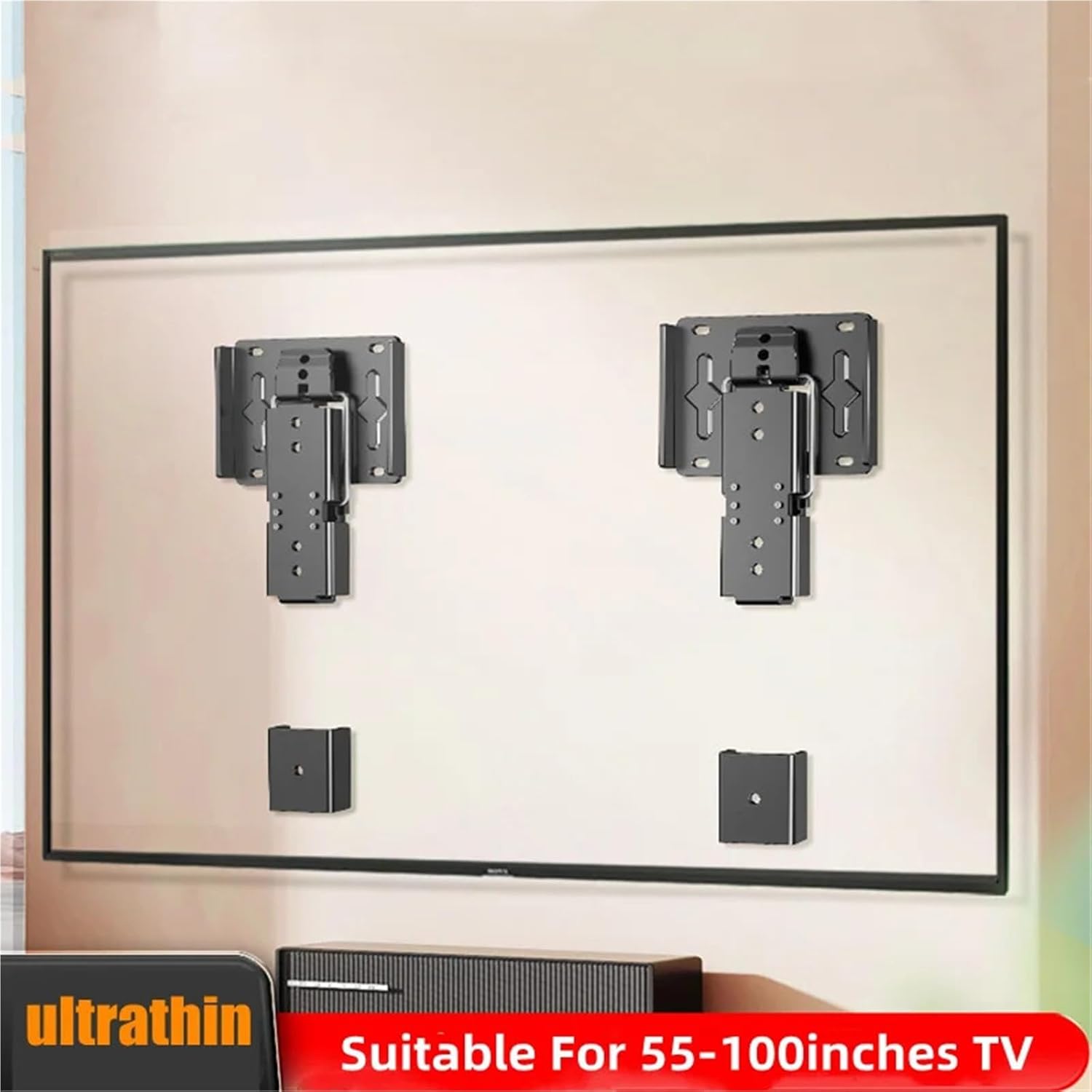 Compatible for Hisense Ultra Thin Art Wallpaper TV Wall Mount Bracket for 40-100 Inch LCD Screens, Steel Wall Support