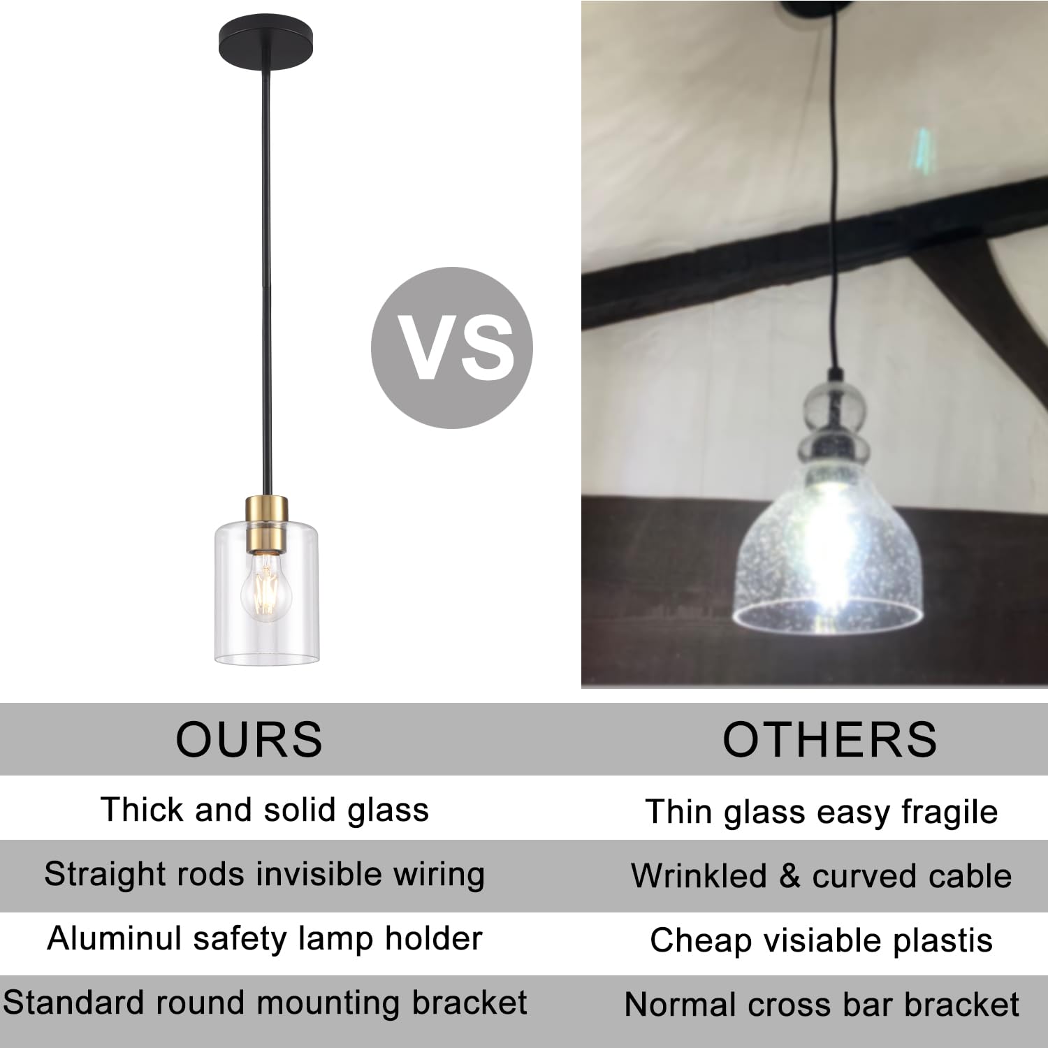 Czarne mosiężne lampy wiszące wyspa kuchenna - przezroczyste szkło wisząca oprawa oświetleniowa wiele łodyg pręty 3 jednostki 30 cm 3 jednostki 10 cm (3 szt. czarny mosiądz downrod)
