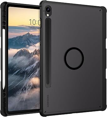 Telaso for Samsung Galaxy Tab S10 Lite / S10 FE / S9 FE / S9 Tablet Case 10.9/ 11 Magnetic Case with Pen Holder, Translucent Matte Back Soft TPU Bumper Military Grade Protective Case, Black