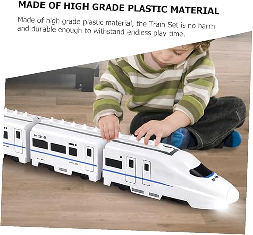 Miniatura 9 de Tren eléctrico para edades Locomotora educativa de alta velocidad con pistas a presión, material plástico, diversión y vástago interactivo para niños