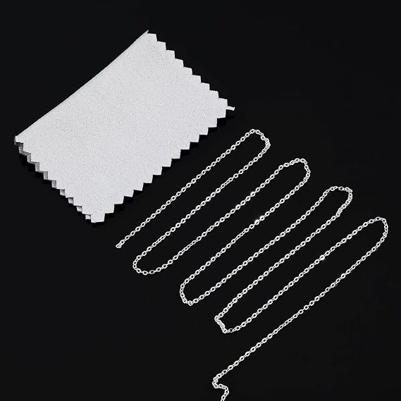 BEADIA 925 Sterling Silver Cross Chain 1.2x1.6mm for Jewelry Making Findings 39inches/pcs