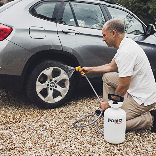 Pomo Long Lasting, Resistant, High Pressure 5L Outdoor Portable Shower, Camping Shower, Surf Shower, Dog Cleaning, Boat Cleaning, Road Trips, Diving, More. 1.5Gal/5L Multi-Use Spray, Hand Pump 45 Psi #TOP3