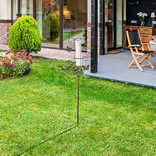 Cyhamse Regenmesser Outdoor - Garten Regenwasserzähler Messwerkzeug Mit Metallrahmen | Einfach Zu Installierender Regenmesserpfahl Für Yard Garden – Bild 3