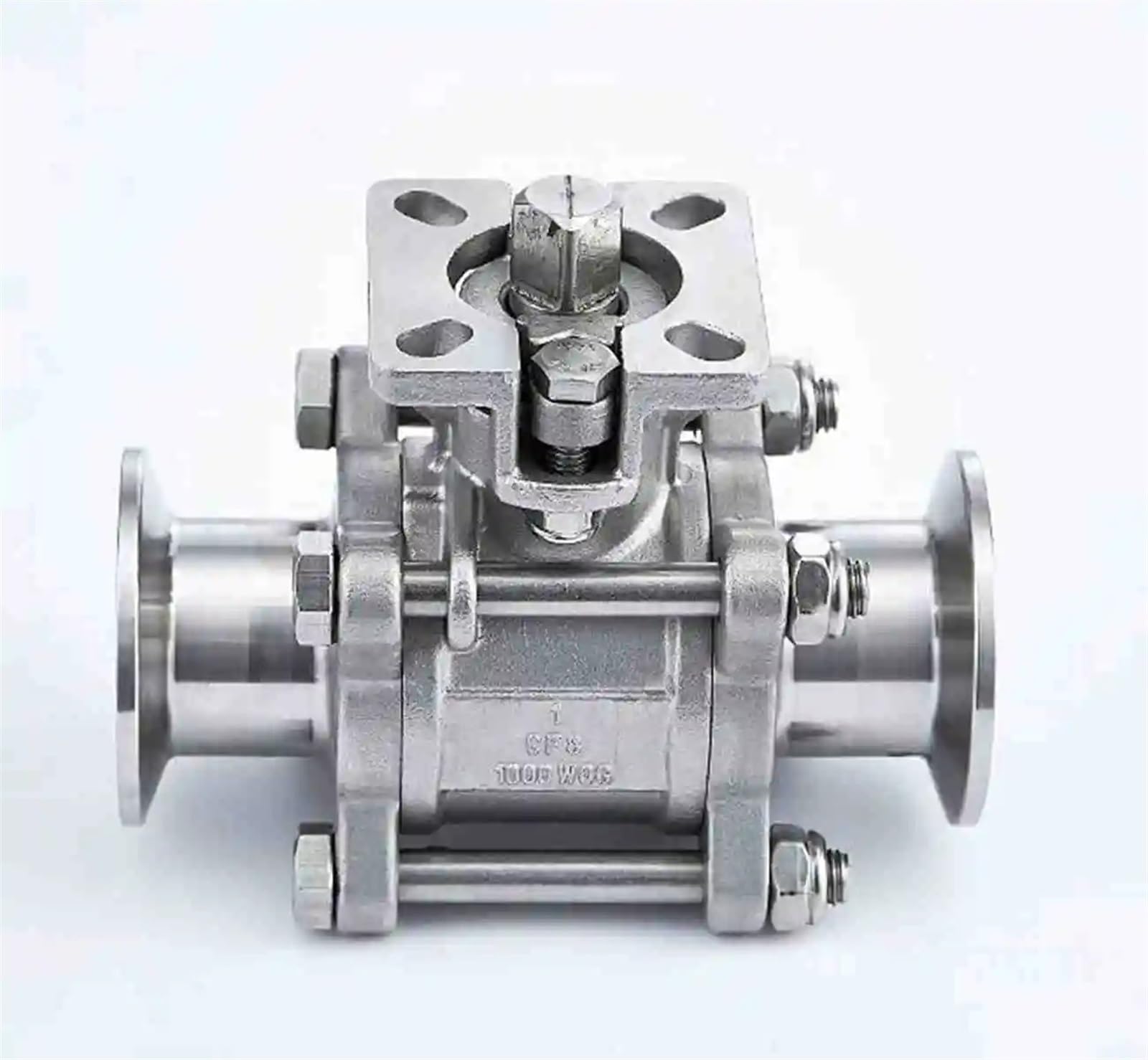 Válvula de bola de acero inoxidable 304 Tri-Clamp de 1,5 pulgadas y tres piezas