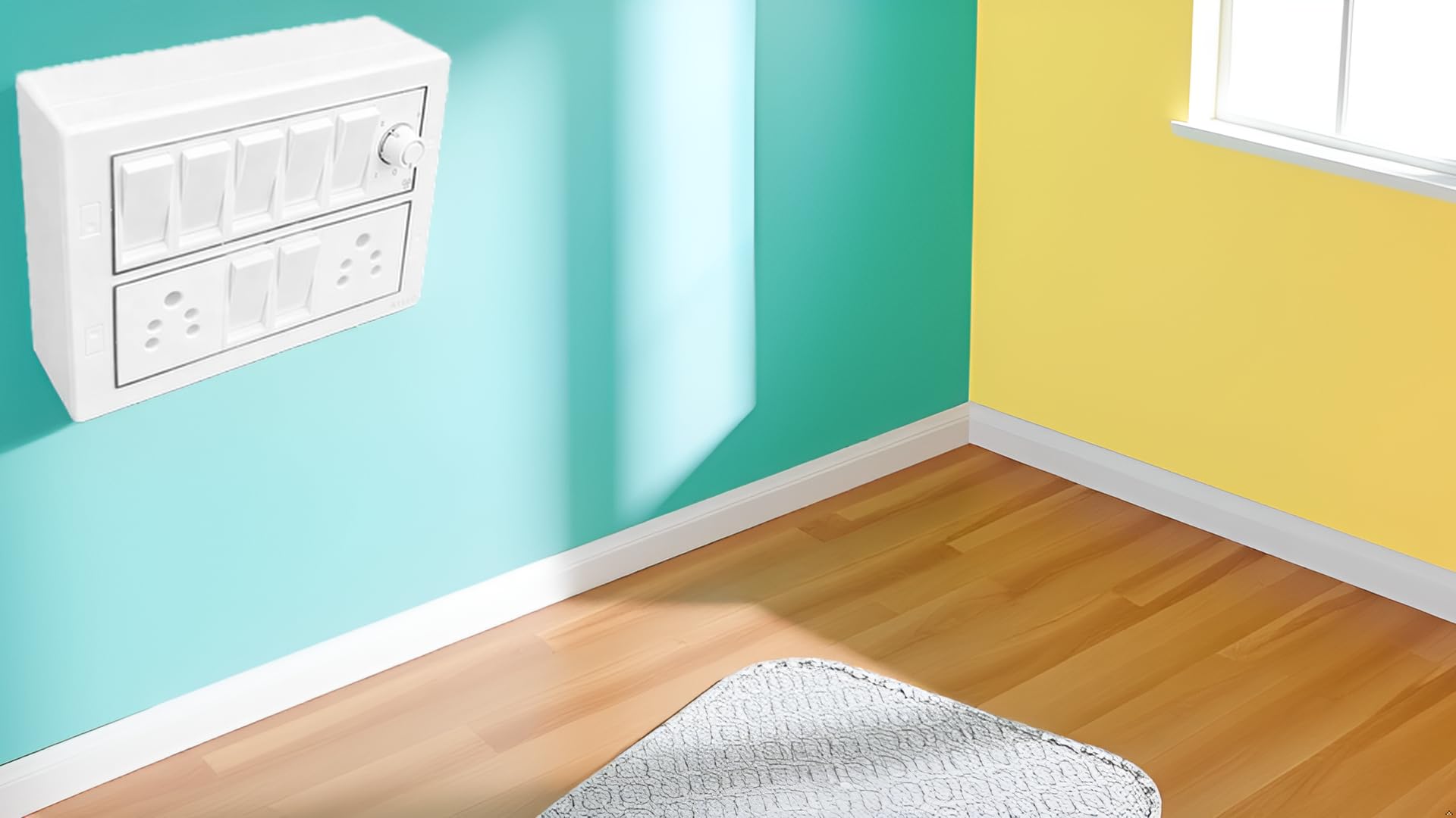 Modular Electrical Switch Board with Sockets and Dimmer, White | Multiple Switches, Power Sockets, Dimmer Control, Wall Mount, Home Wiring-image-33