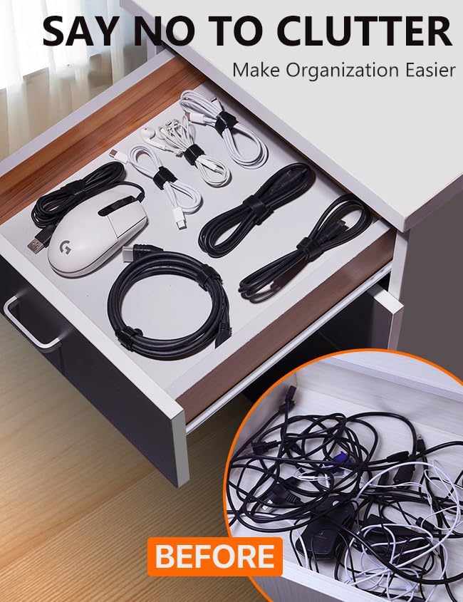 Miniatura 7 de Paquete de 8 clips magnéticos para cables, soporte de cable de alta calidad para mesita de noche, organizador de cables para escritorio, paquete de