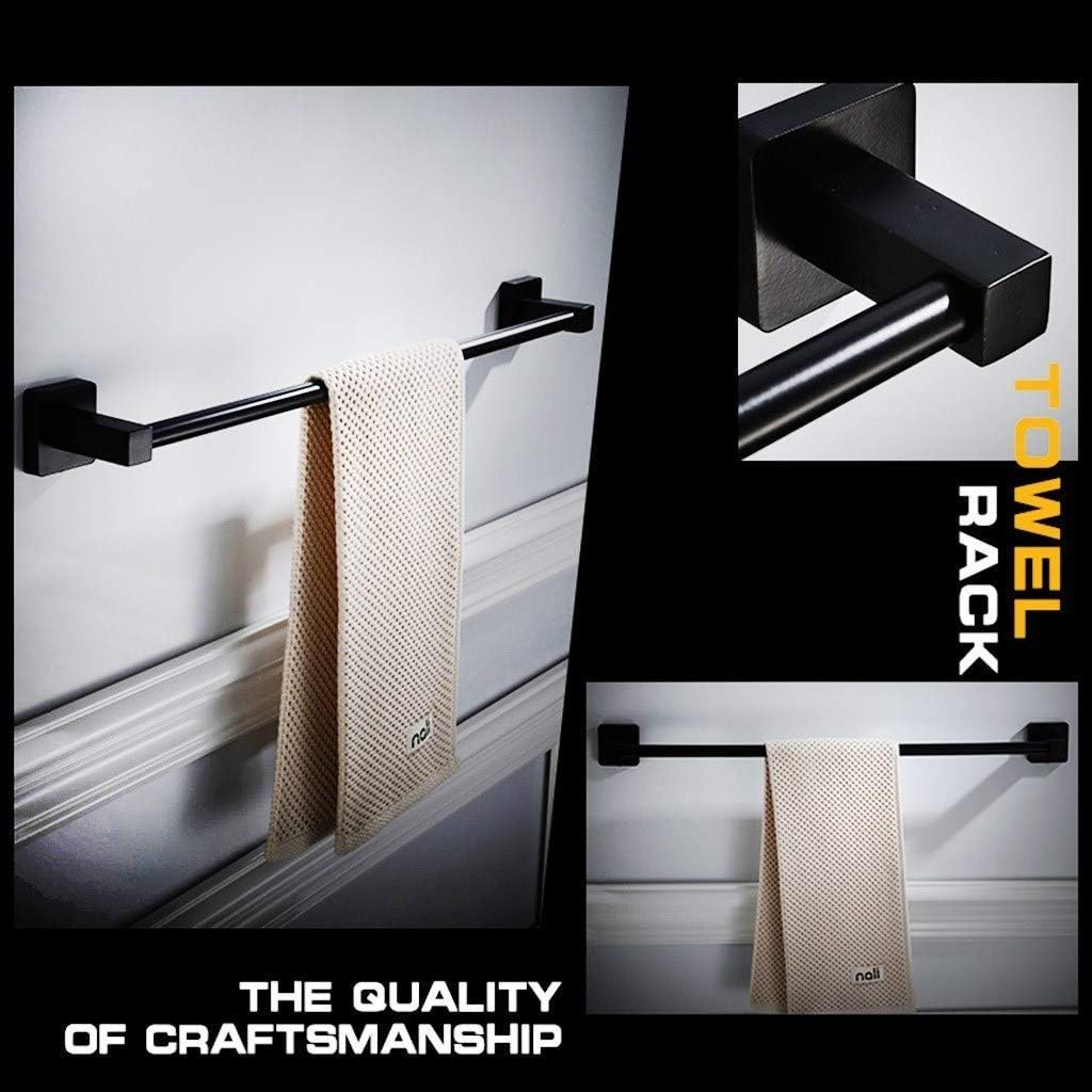 タオルバー ブラックタオルレールシングルバーバスルームタオルレール304ステンレススチールバスルームタオルレール（サイズ：50cm）