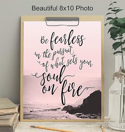 Miniatura 3 de Be Fearless in the Pursuit of What Sets Your Soul on Fire Wall Art - Inspirational Motivational Home Decor, Room Decoration - Gift for Women, Her,
