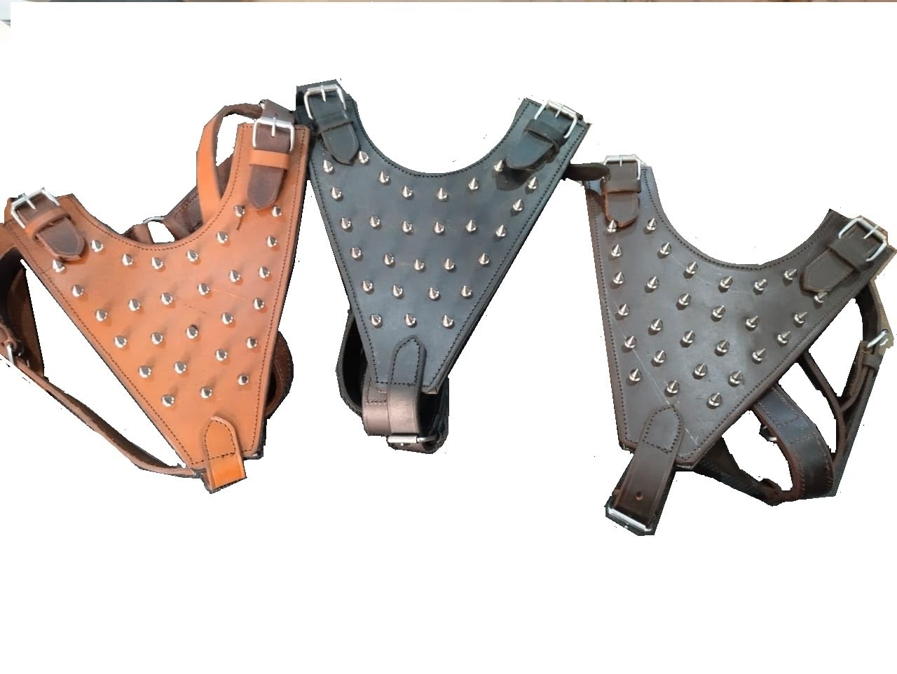 Leather Spiked Harness for Dogs, Size - Large