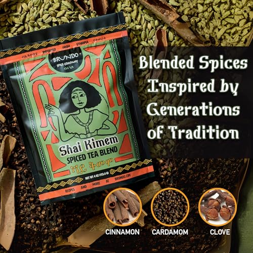 Brundo Ethiopian Spice Company Shai Kimem | Traditional Ethiopia Tea Spice Blend | Crafted and Imported from Ethiopia | Mix of Cinanmon, Green Cardamon and Clove | Steep in water and Strain to Serve - Image 3