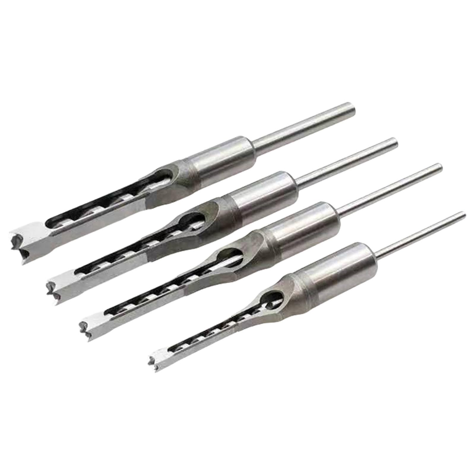 Buxuaaaa 4Pcs Multi Size Square Hole Mortise Chisels Drill Bit Set Suitable For Accurate Efficient Woodworking Diyer Enthusiasts Mortise Drill
