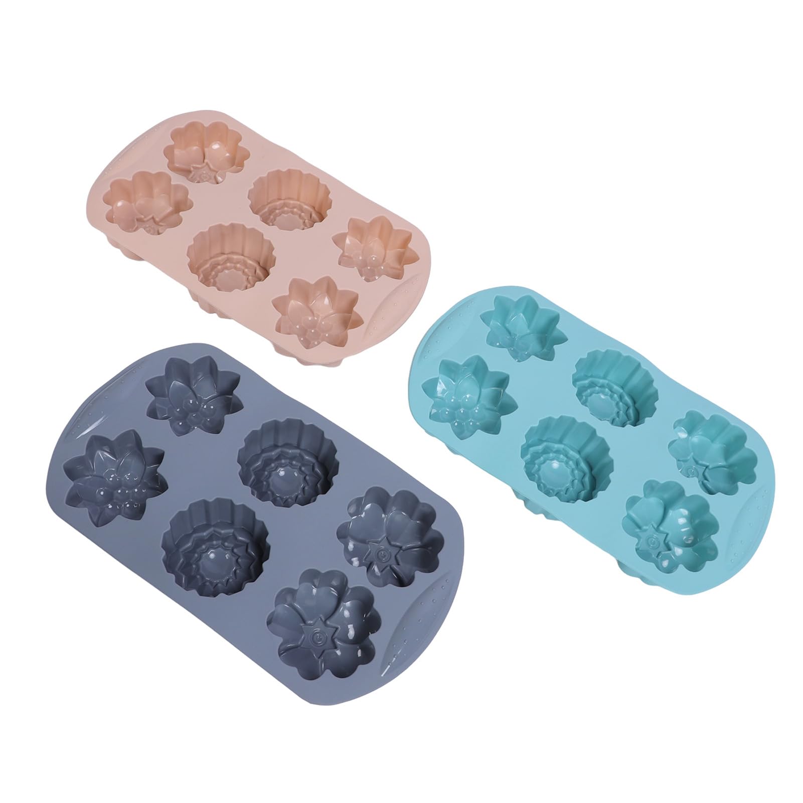 BTSEURY 3pcs Muffin Pan Anti Stick Heat Silicone Microwave Dishwasher Muffin Baking Pan for Cake Kitchen