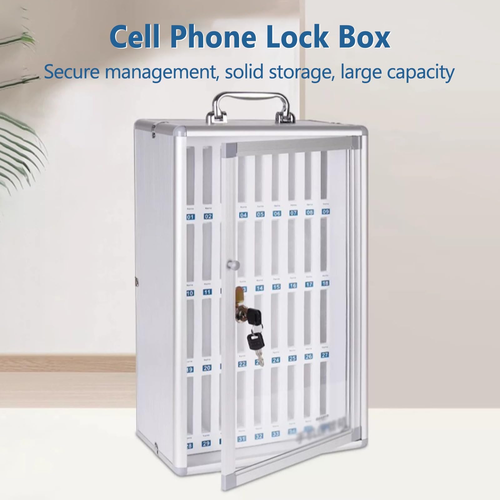 12/24/36/48/60-Slot Tragbare Telefon-Schließfachbox, Handy-Aufbewahrungsschrank, verstärktes Aluminiumlegierungsmaterial, für Klassenzimmer, Fabrik, Labor(48 slots)