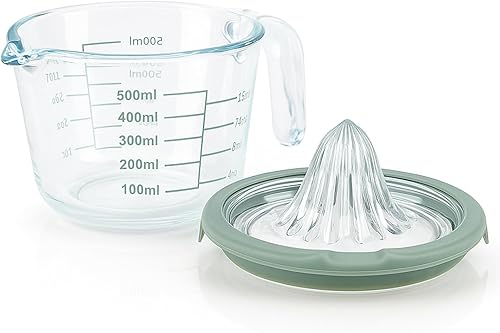 Cartman Exprimidor de naranja y limón cítrico, Exprimidor manual verde, Escariador de cítricos de vidrio, Exprimidor manual de limón y lima,