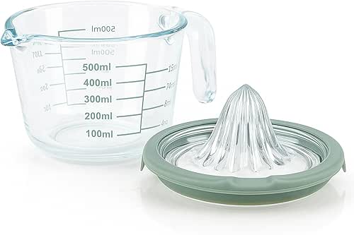 Cartman Citrus Lemon Orange Juicer, Green Manual Hand Squeezer, Glass