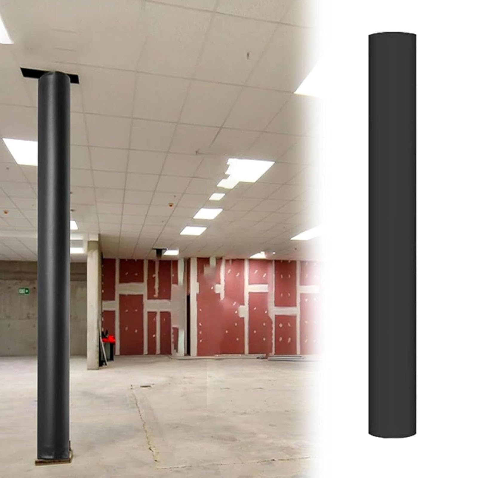 Genérico Acolchado Resistente para Postes de Aros de Baloncesto - Protección para columnas de Garaje, de 1,2 a 2,4 Metros de Altura, Ideal para gimnasios, canchas y Parques, Almohadilla Acolchada par